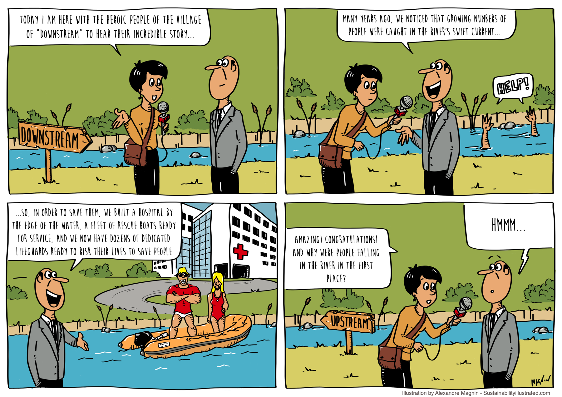 Downstream-Cartoon
